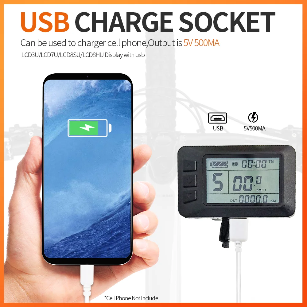 EBike KT LCD Display LCD3 LCD5 LCD7U LCD7C LCD8 LED 900 Display 24V 36V 48V 72V for Electric Bicycl KT controller Conversion Kit