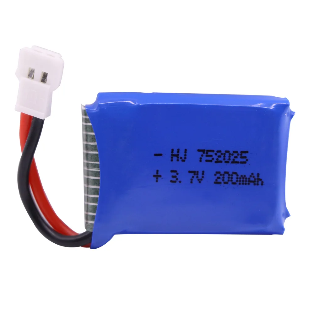 3,7 V 200mAh RC Дрон литий-полимерный аккумулятор 752025 XH2.54 Разъем для RC Syma X4 X11 X13 самолет вертолет игрушка модель аксессуары 2 шт