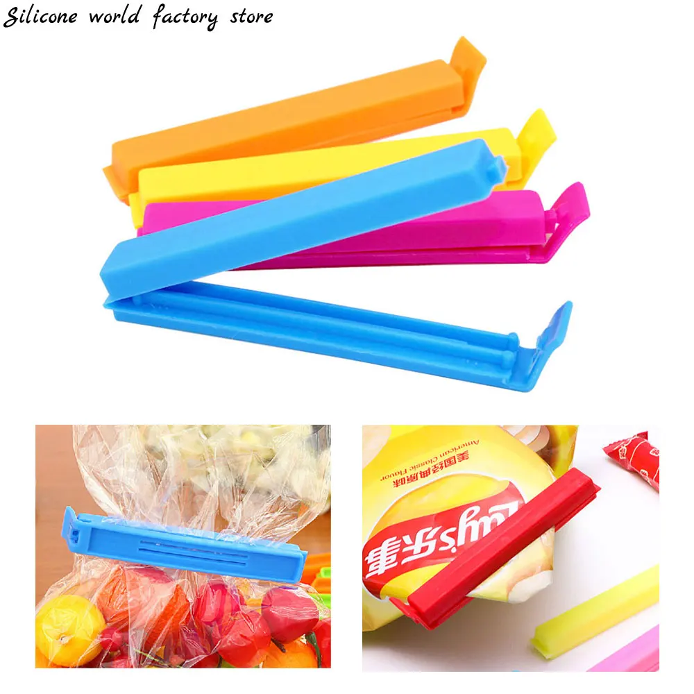 Silicone world 5Pcs Portable Kitchen Storage Food Snack Seal Sealing Bag Clips Sealer Clamp Plastic Tool Kitchen Accessories