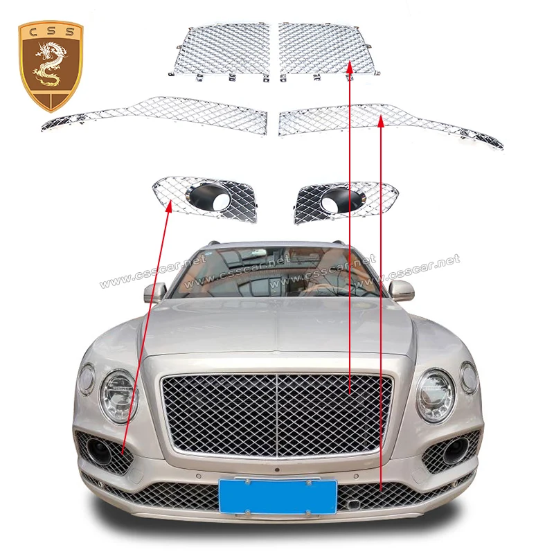 

Front Center Grille Grills Cover Trim For Bentley Bentayga W12 Upgrade Car Racing Around Mesh Styling Modification Accessories