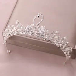 Argento alla moda Della Perla di Colore Del Rhinestone del Cigno Corona della sposa Tiata Copricapo Da Sposa Ornamenti Dei Capelli Dei Monili Della Sposa Della Principessa Corona Regalo