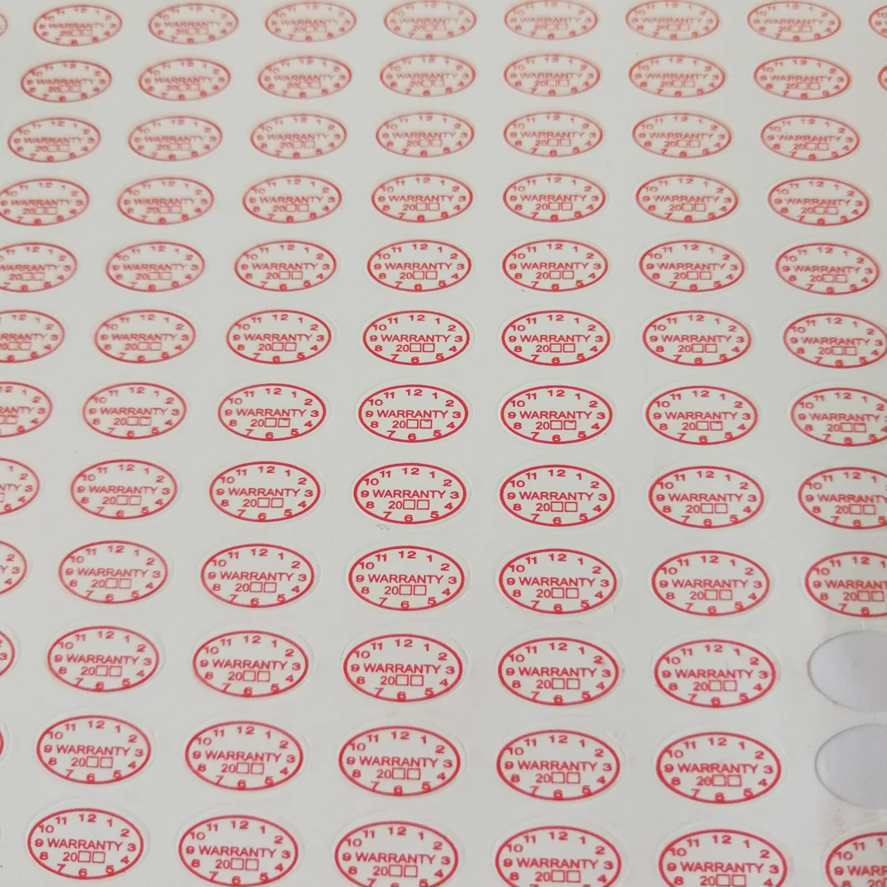 Pegatina de garantía de manipulación destructiva Universal, forma ovalada, 500 piezas, 10x6mm