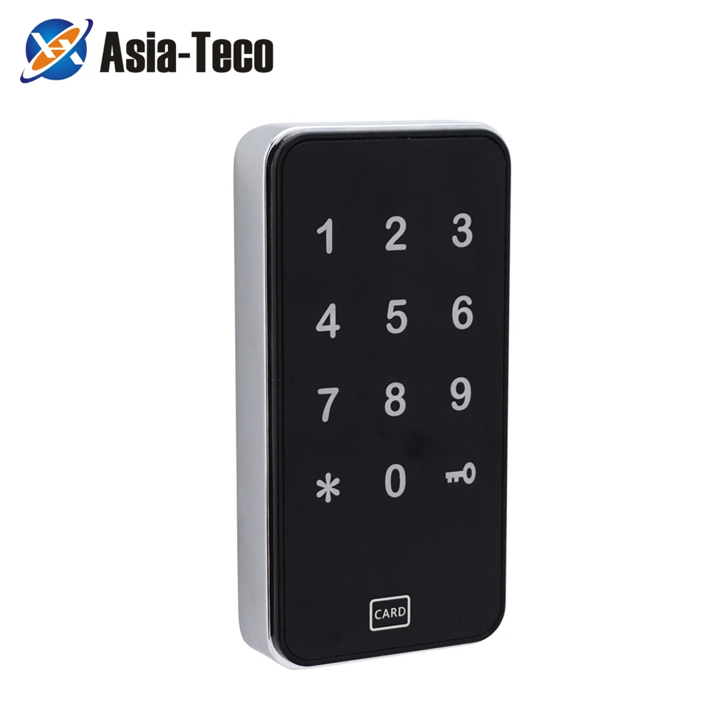 Metallic Silver Keyless Touch Keypad Sauna Cabinet Lock with RFID Card Key Digital Electronic Access Control for Home Security