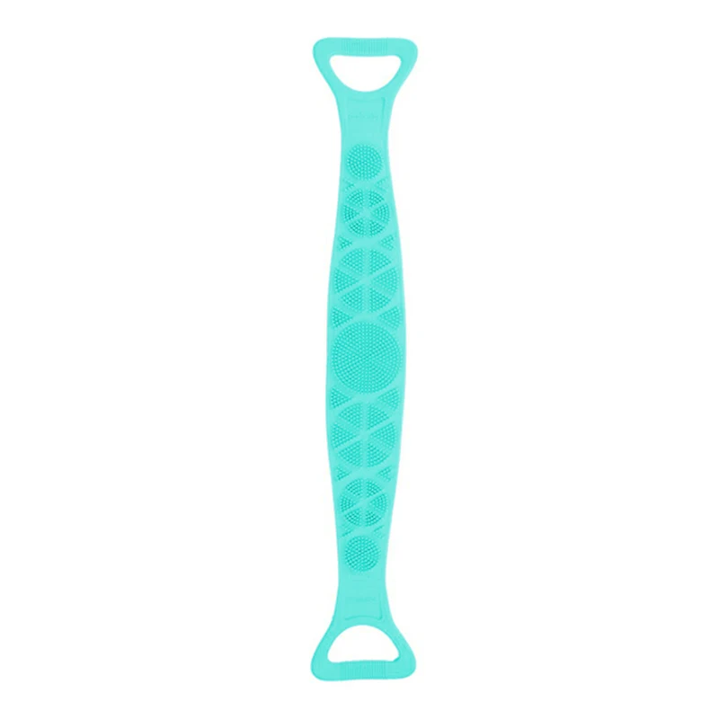 Brosse de bain en silicone pour le dos, épurateur doux, ceinture de bain en luffa, accessoires de massage extensibles pour le corps