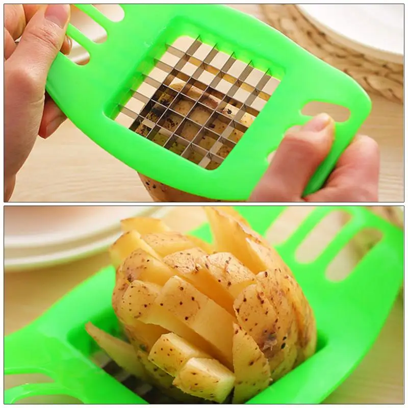 1PC French Fries Cutter Stainless Steel Cutter Fruit Slicer Chopper Chipper Tool Carrot Vegetable Slicer Chopper Chips Making