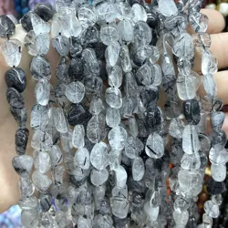 5-12mm Natural Black Quartz Rutilated Crystal Loose Spacer Stone Beads For Jewelry Making DIY Necklace Bracelet Accessories 15