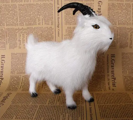 simulation animal white goat 16x6x17cm sheep toy fur&polyethylene model ,home furnishing,Christmas gift b0693