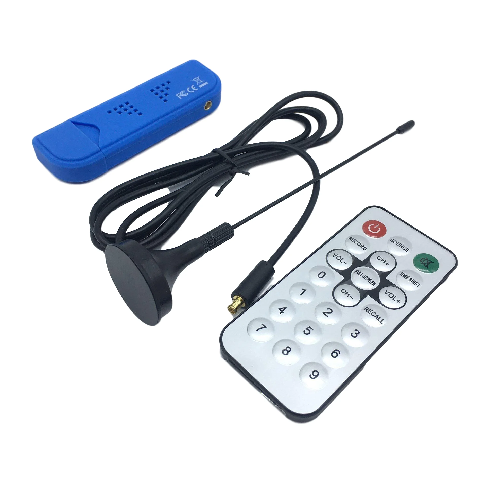 

TV Tuner USB2.0 Blue TV Stick DAB FM DVB-T RTL2832U FC0012 SDR RTL-SDR Dongle Stick Digital TV Receiver IR Remote With Antenna