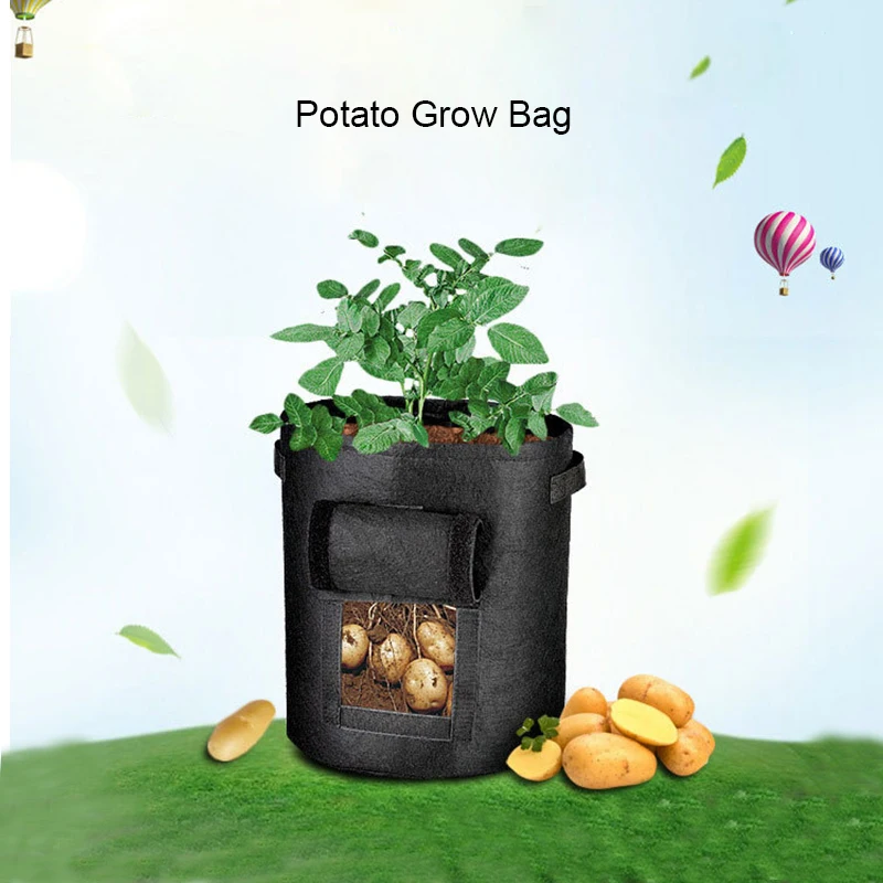 

Potato Growing Bag Planting Fabric Pots with Handle and Flap Garden Bags for Vegetables Tomatoes Carrots Onions Fabric Grow Pot