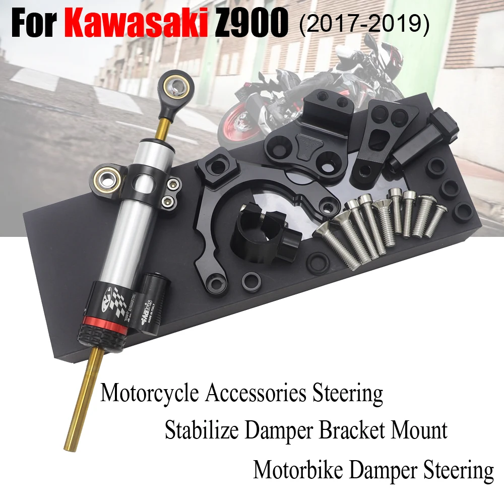 

Motorcycle shock absorber direction damper bracket steering buffer draw ruler titanium size suitable for kawasaki Z900 2021 - 17