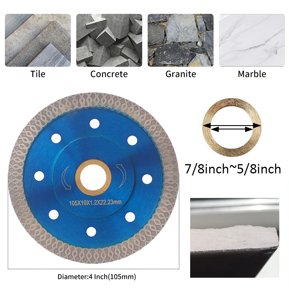 105mm Turbo Diamond Blade Super Thin Tile Porcelain Ceramic Disc For Cutting Granite Marble Stone