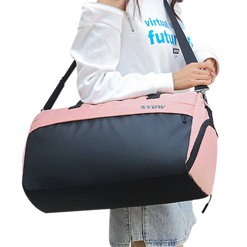 Bolsa de lona informal para mujer, bolso de mano femenino de gran capacidad, con separación en seco y húmedo, ideal para viajes de fin de semana