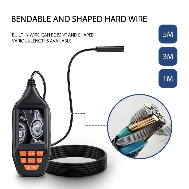 2MP 1080P 3.0 Inch Dual Lens Industriële Endoscoop Cmos Borescope Inspectie Otoscoop Camera Digitale Microscoop Pipescope 15M