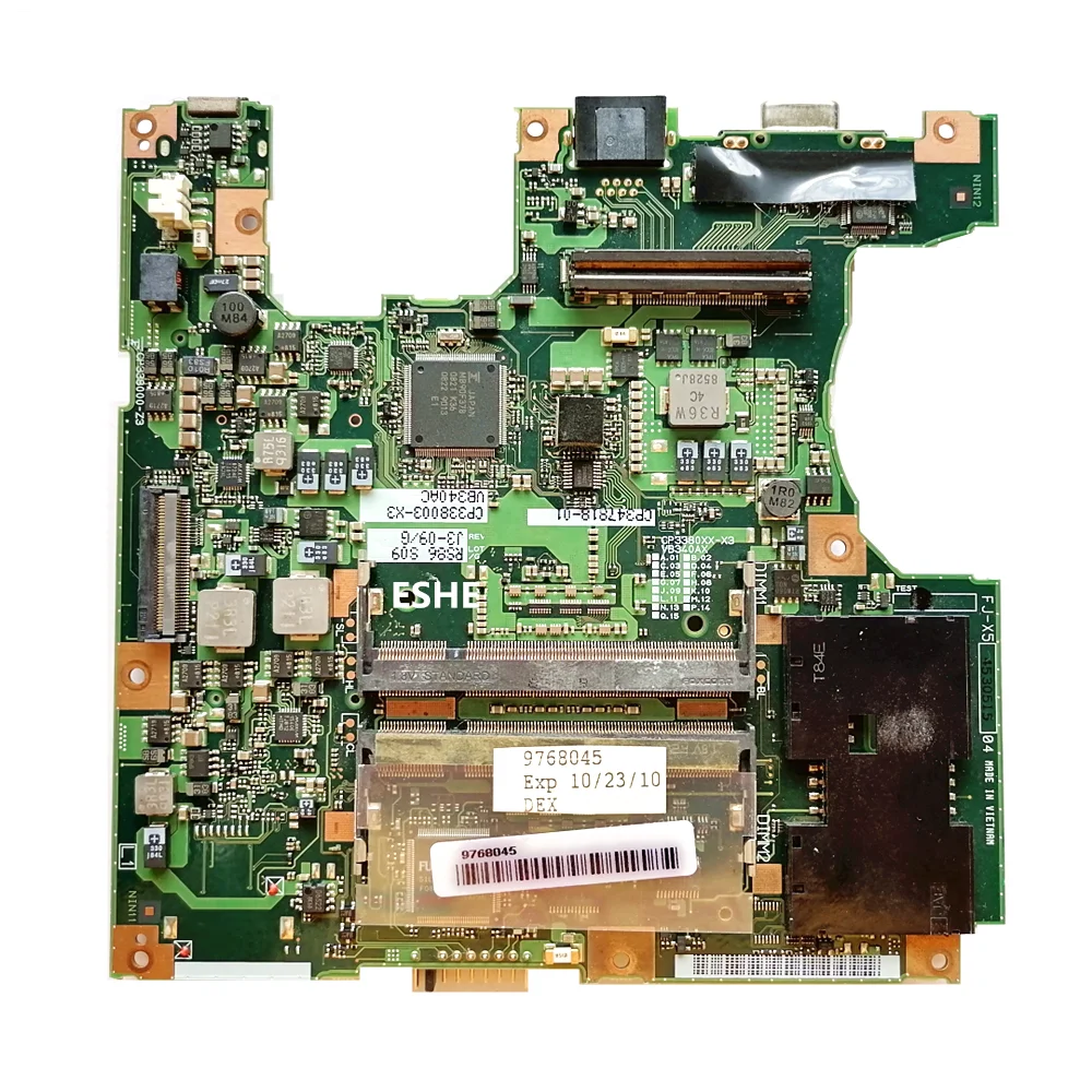 Fujitsu T2010 Laptop Moederbord Gm965 U7600 9768045 CP347818-01 Rs86 S09 CP338003-X3 Vb340ac Moederbord