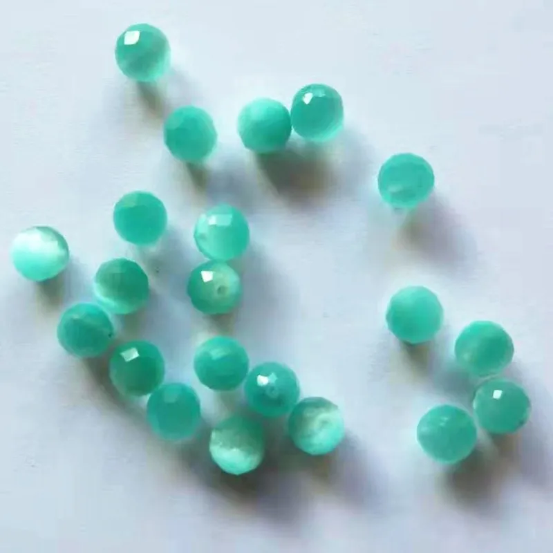 8mm facet cats eye round beads,about 1.0mm hole size, one hole for your jewelry use,25 pieces per lot