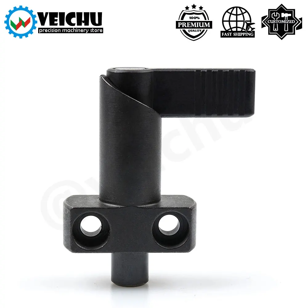 VEICHU Carbon Steel Quick Release Pins Lock-Out Spring Plunger L-Handle Retractable Indexing Plungers With Mounting Flange