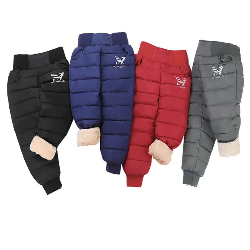 Girls Boys Warm Down Pants 2024 Winter Children High Quality Down Pants Teens Boy Girl Down Trousers Kids Ski Down Padded Pants