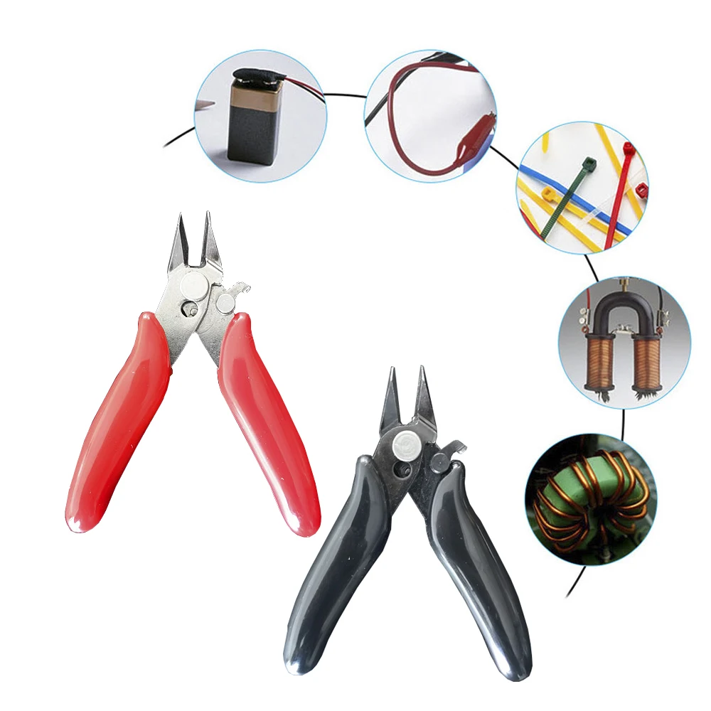 3.5 Inch Diagonal Pliers Mini Wire Flush Cutter Mini 170 Oblique Cutting Pliers Wires Insulating Rubber Handle Model Pliers