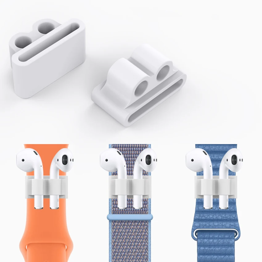 Silicone Earphone Holder Protection Case For Airpods Strap BT-compatible Headphone Storage Case Headset Watch Strap Buckle