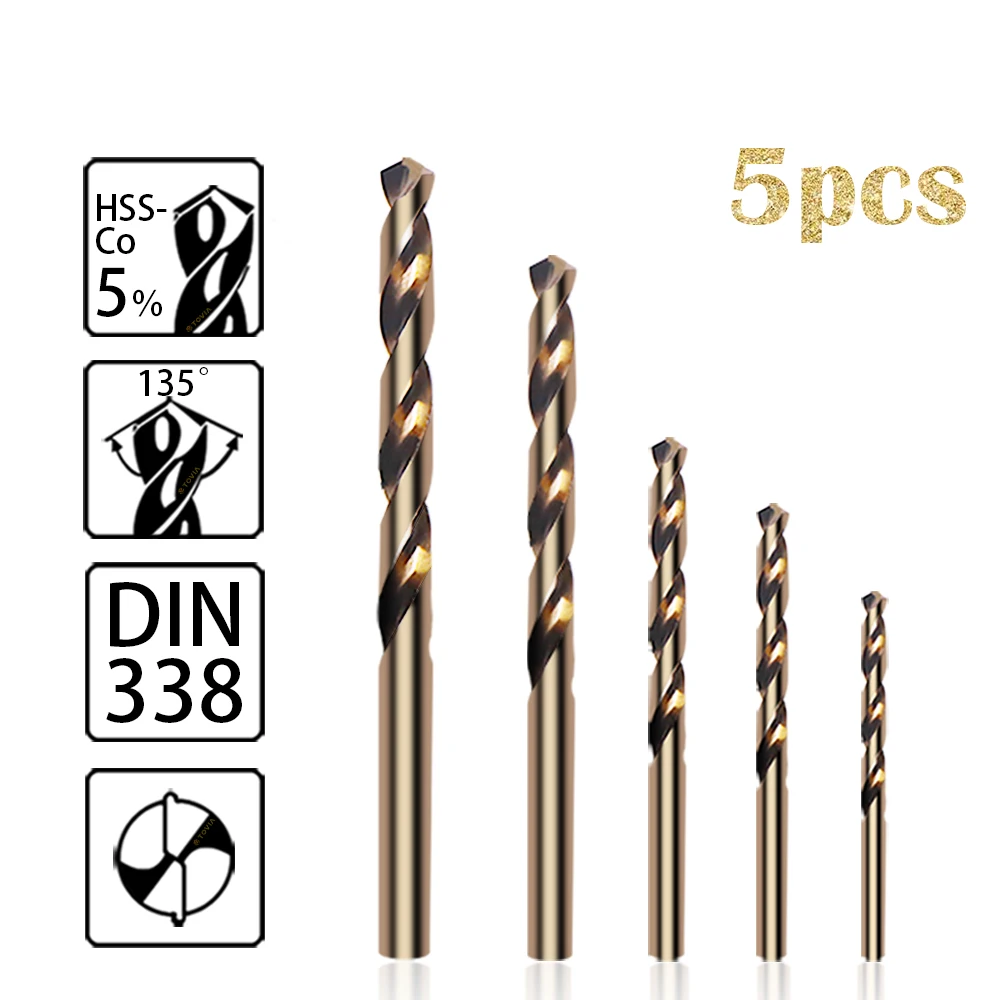 

T TOVIA 1,5-5 мм набор кобальтовых сверл HSS Набор микро-сверл для металла из закаленной стали Мини-набор сверл HSS M35 Самоцентрирующийся