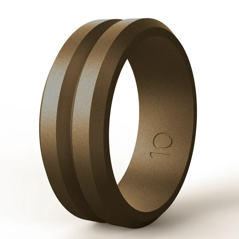 7 Color 8MM 100% Natural Silicone Ring Hypoallergenic Crossfit Flexible Silicone Rubber Wedding Bands for Men Women Casual Anel