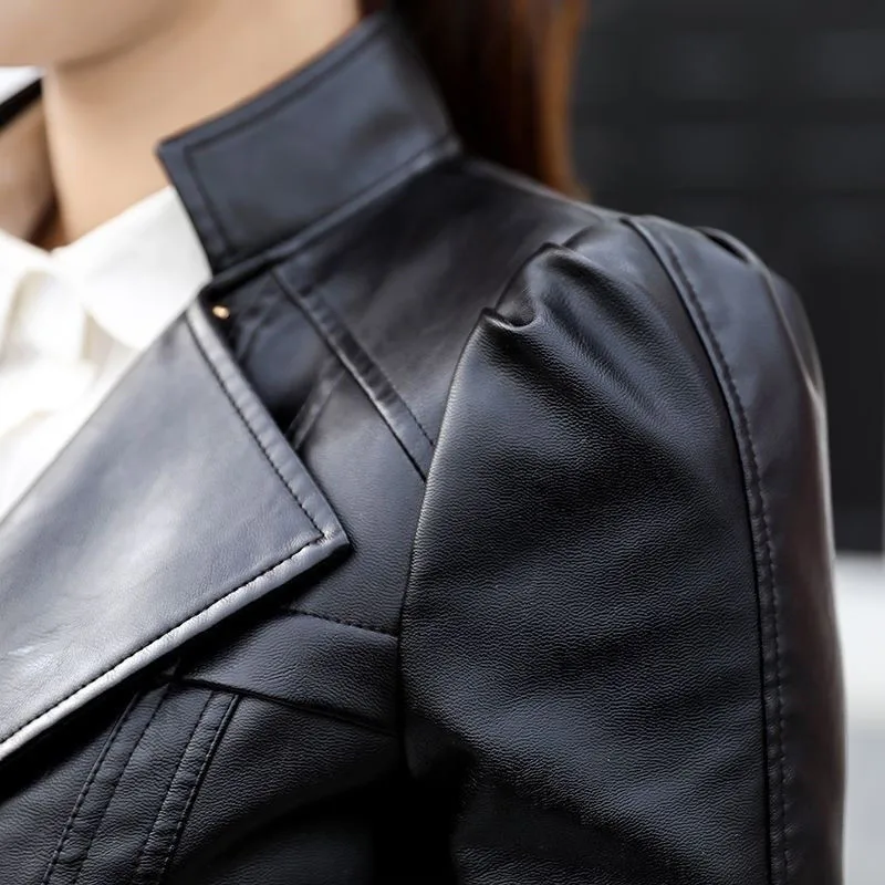 2020 Fashion New Women\'s Leather Jacket Bright Colors Black Motorcycle Coat Short Faux Leather Biker Jacket Soft Jacket Female