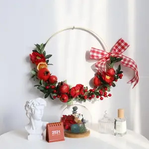 Floral Wood Bamboo Circle Macrame Hoop, Wooden Rings for Wedding Party, Casa Diy Crown of Flowers, Dream Catcher Frame Decoration, 1PC 8 Main Sales Macrame Wood Rim - №6