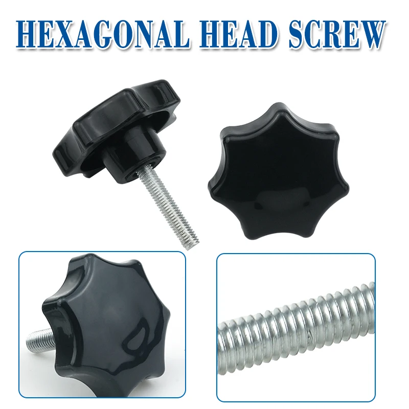 luchang M8 M10 60# Thread Star Shaped Clamping Nuts Knob For Industry Equipment Bakelite Plastic Head Handle Screw