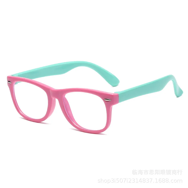 Anti blue Light Kids Glasses Children Square Optical Eyeware Boy Girls Square Computer Transparent Eyeglasses Silicone frame