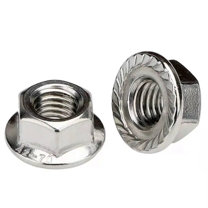 

10/25/50/55/110pcs Stainless Steel Hexagon Flange Nut M3 M4 M5 M6 M8 M10 M12 Zinc Plated Carbon Steel Flange Nut DIN6923