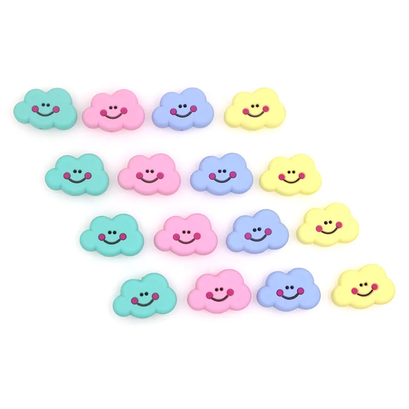 Kovict 5pcs Cartoons Clouds Silicone Beads Round Baby Beads DIY Pacifier Clips Rodent Baby Products Beads For Jewelry Making