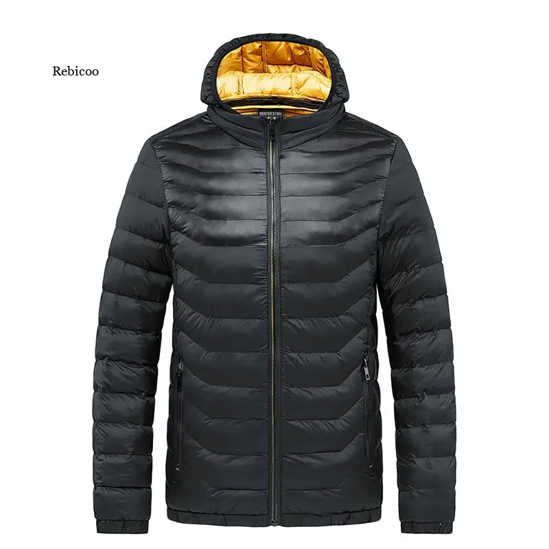 

Men Coat Winter Streetwear Warm Waterproof Men Hoodied Winter Jacket Men Casual Solid Color Outwear Korea Parkas New