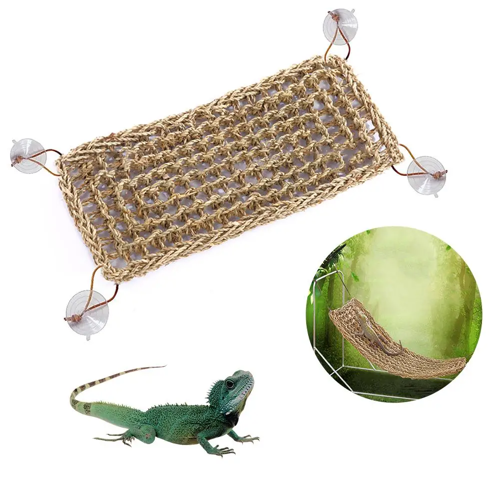 Reptile Lizard Hammock Hamster Reptile Grass Mat Pet Bed Seaweed Hammock Swing Pet Reptile Toy Hanging Bed Mat Hanging Sofas