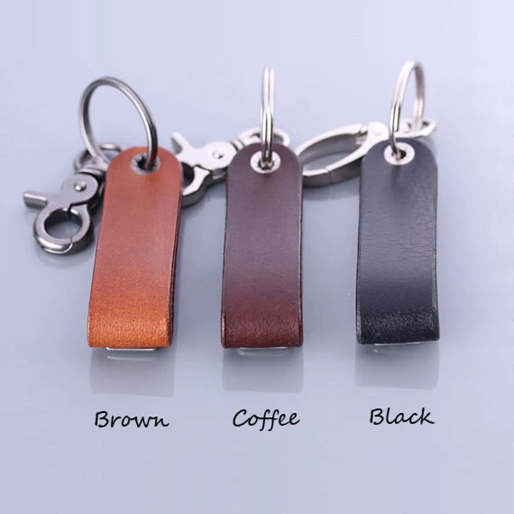 Personalized Leather Keychain - Handmade Compass Keyring - Men's Gift