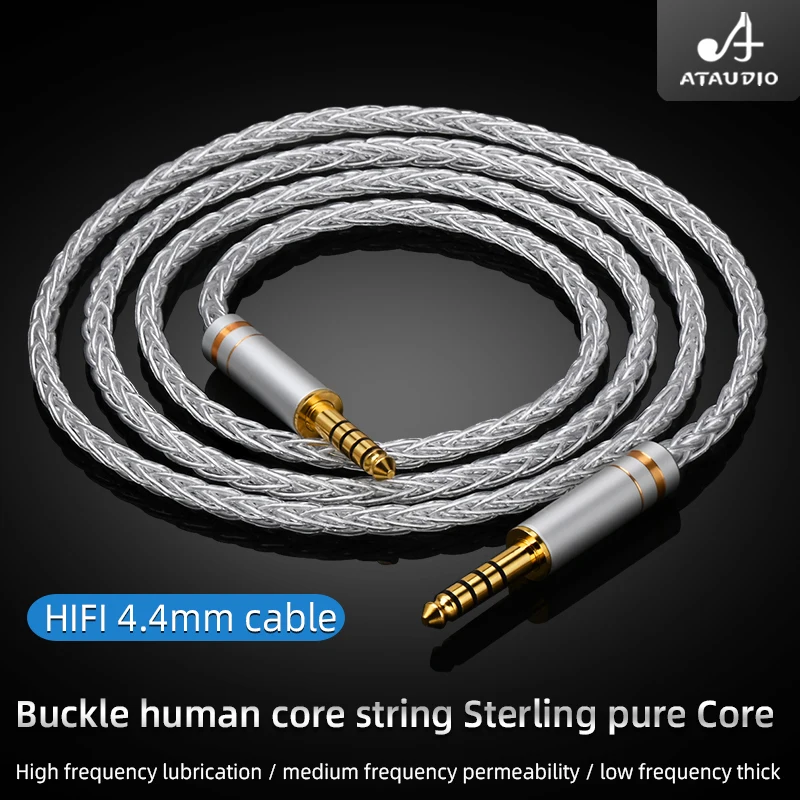 ATAUDIO HIFI czyste srebro 4.4mm do 4.4mm kabel audio zbalansowany kabel do aktualizacji słuchawek do słuchawek Fostex T60RP T20RP T50RP