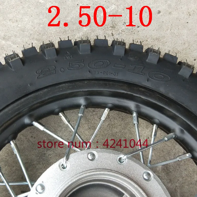 2.50-10 Rear Rims Tyres 10 inch Steel Wheel 28 Spoke  Drum Brake hub for CRF50 dirt pit bike motocross off road motorcycle