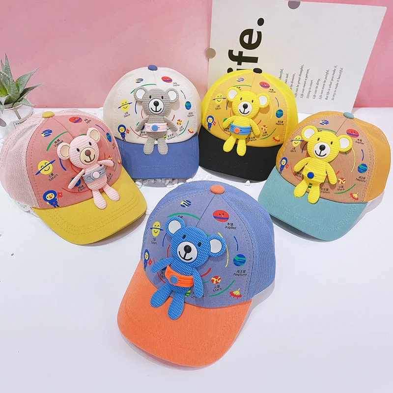 

Summer Breathable Mesh Bear Pattern Children 's Baseball Cap Cartoon Children 's Sun Hat Unisex One Size