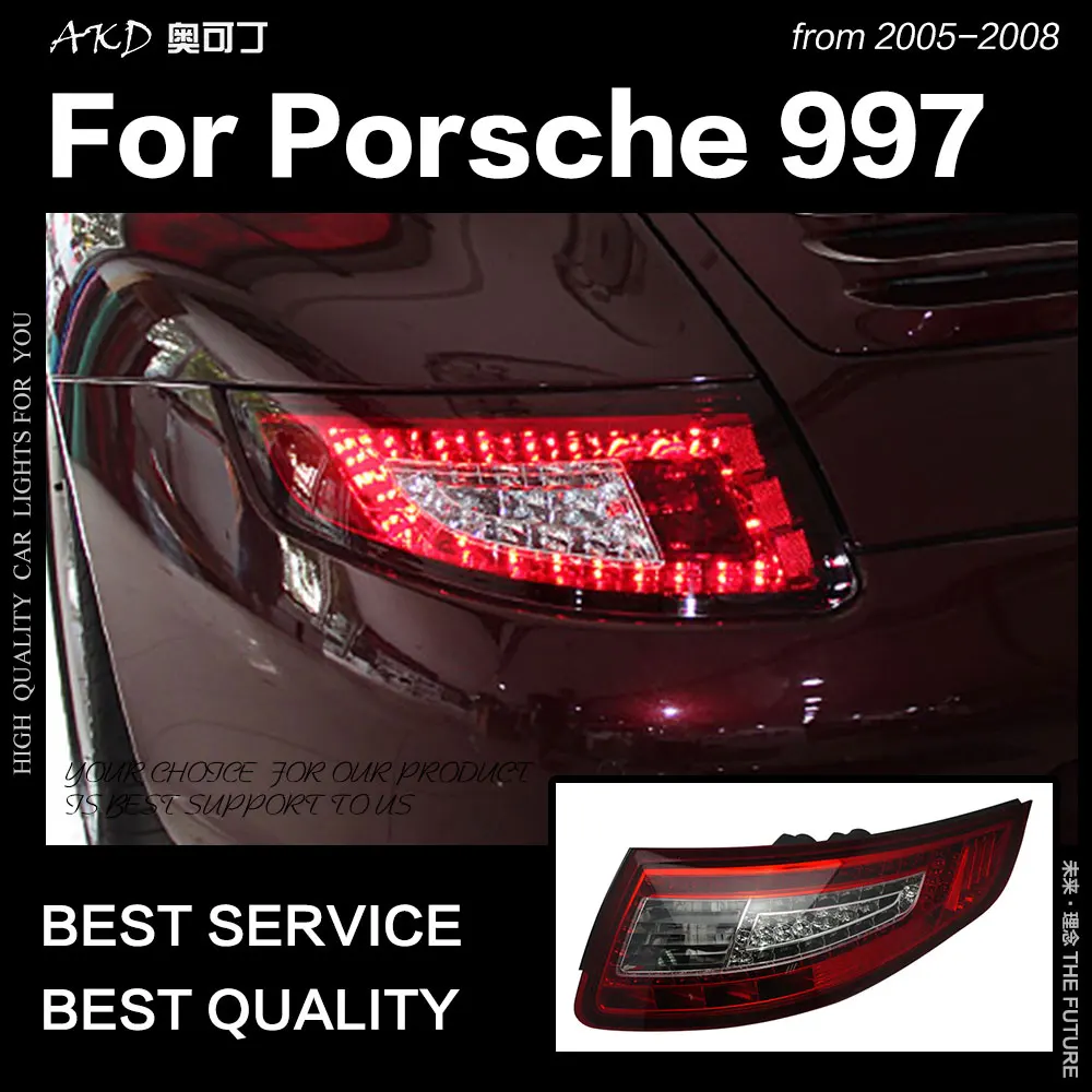 

Car Styling Tail Lamp for Porsche 997 Tail Lights 2005-2008 911 LED Tail Light DRL Brake Reverse auto Accessories