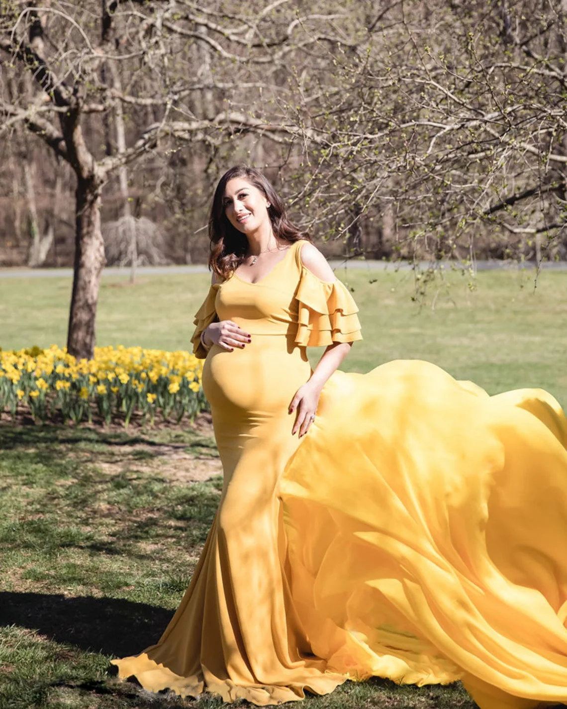 Vestidos de maternidad de moda para sesión de fotos, vestido de fotografía para mujer embarazada, sesión de fotos de maternidad, vestidos con cuello en V rojo y azul