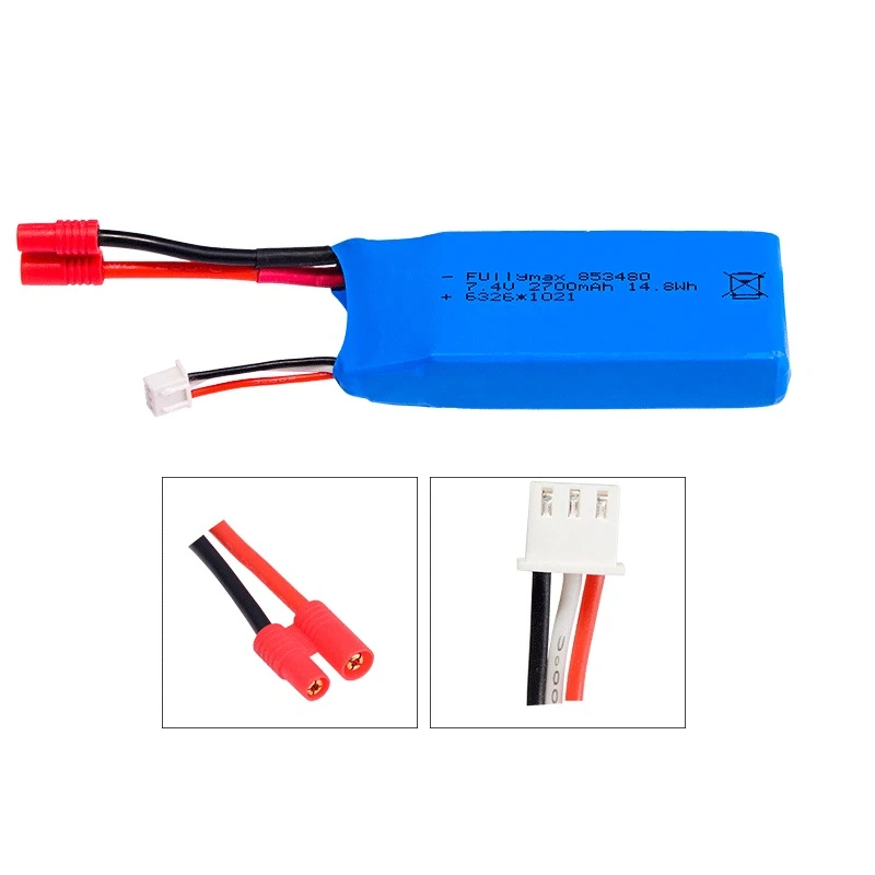 2s RC Lipo Battery 7.4v 2700mAh and USB Charger for Syma X8C X8W X8G X8 X8HC X8HG X8HW HQ899 T70CW RC Quadcopter Spare Parts