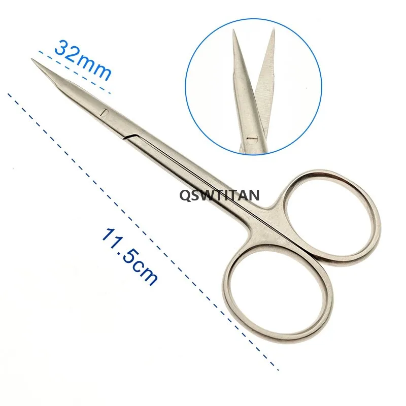 Septum scissors stainless steel 11.5cm Nasal plastic surgery tool Dissecting Scissors minutely serrate Tissue scissors