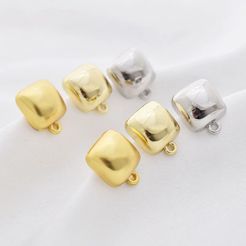 

Zinc Alloy Square Earrings Base Connectors Linker 10mm 10PCS For DIY Fashion Earrings Jewelry Making Accessories