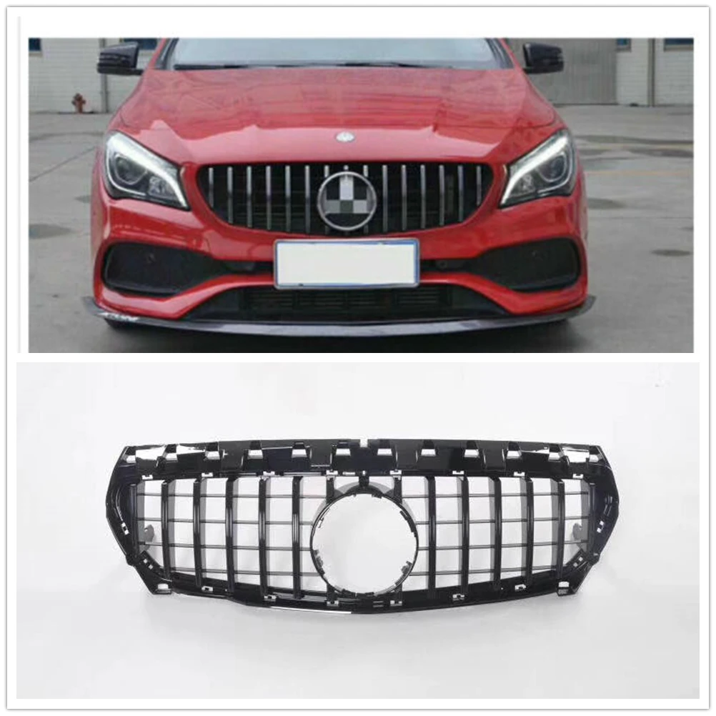 

Racing Grill Front Grille For Mercedes Benz CLA Class W117 C117 2013-2016 CLA45 AMG CLA250 GT Style Upper Bumper Hood Mesh Grid