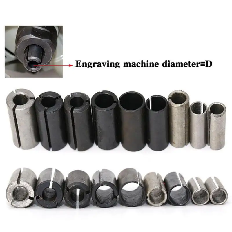 9 pçs 8/9.5/10/12/12.7 volta 6/6.35/8/10 cnc adaptador pinça haste cnc roteador ferramenta adaptadores titular fresa cortador de conversão chuck