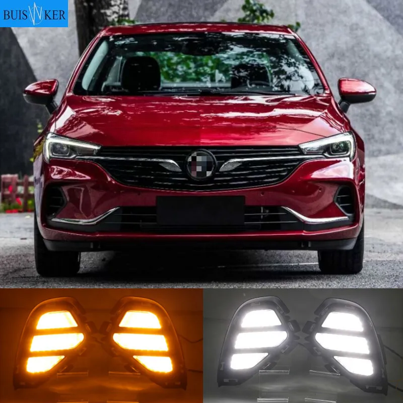 

2Pcs LED Daytime Running Light White Driving Yellow Turn signal Light Blue Night Fog Lamp For Buick Verano 2020