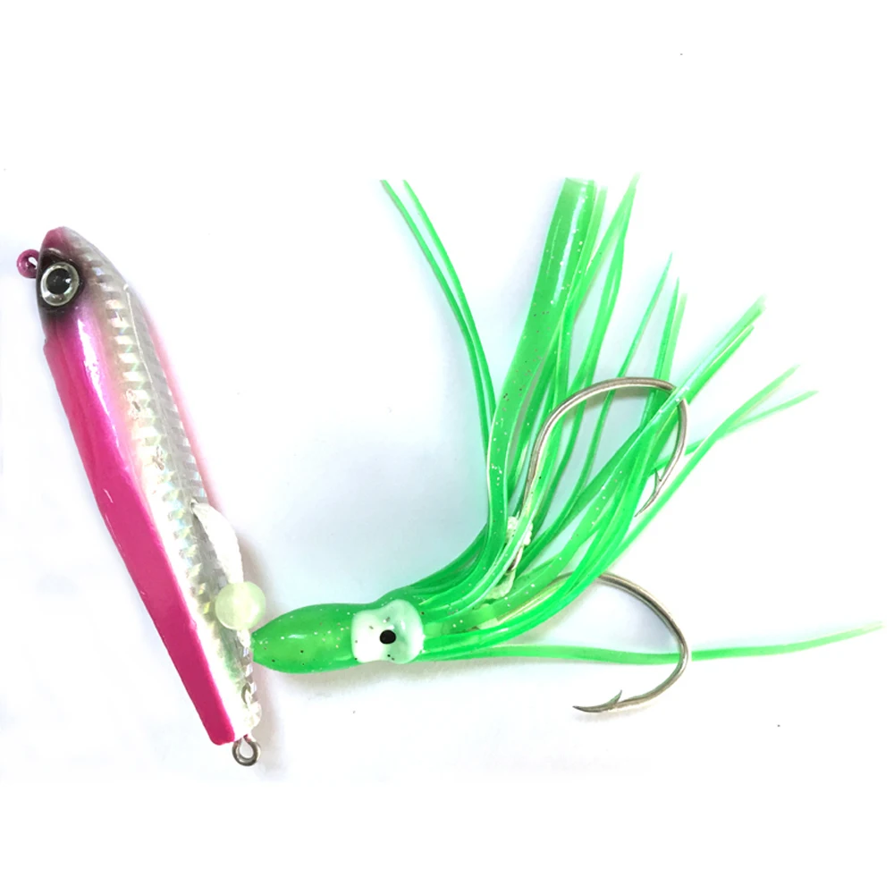 Jig Head with Gishing Lure, Metal Fish Jigging Lure, Metal Fishing Lure, Free Shipping, 2PCs, 40g, 60g, 80g, 100g, 150g