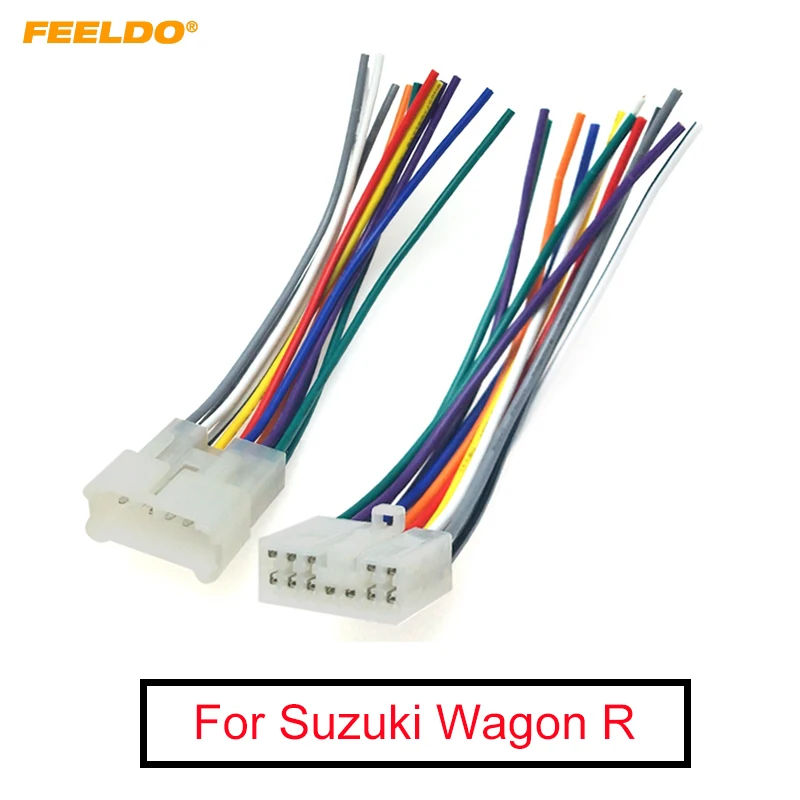 

FEELDO Car Radio 12pin Male and Female Plug Wiring Connector For Suzuki Wagon R Audio CD Player Wire Harness Adapter