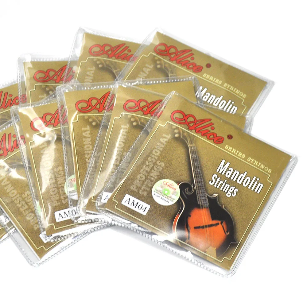 10 ชุด Alice AM04 Mandolin Strings สายเหล็กเคลือบโลหะผสมทองแดงไขลาน