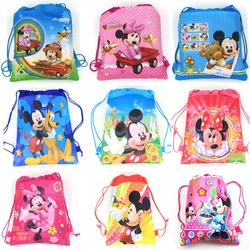 8/16/24/32 Pieces Disney Mickey Minnie Drawstring Bag Non-Woven Party Shopping Storage Bag High Quality Backpack