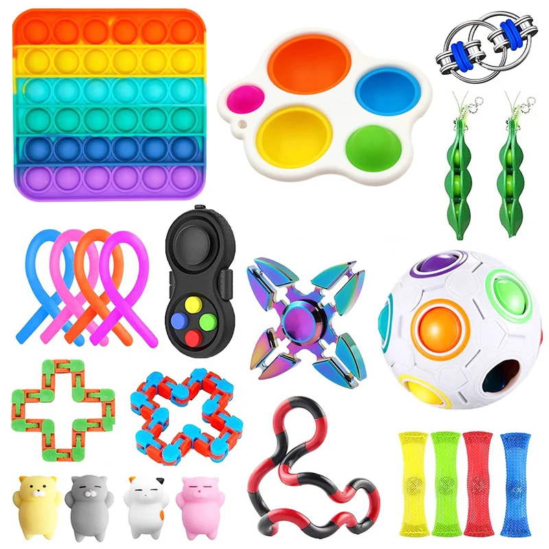 Squeeze Toy 70styles Fidget Toys 22/23/24/30/32pcs Pack Sensory Toy Set Antistress Relief Autism Anxiety Anti Stress Bubble For